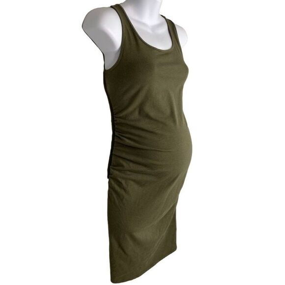 Isabel Maternity Dress Women's MEDIUM Green Sleeveless Stretchy Scoop-Neck NEW - Picture 2 of 13